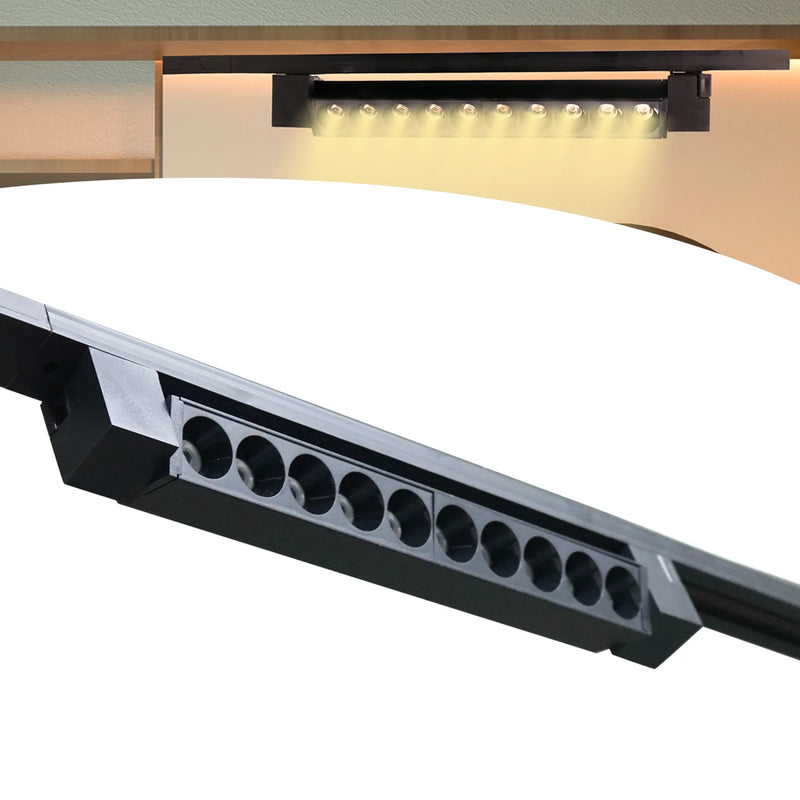 Luminária LED Linear Pontual para Trilho 10LED 20W Bivolt Preta – Iluminação Sofisticada e Eficiente