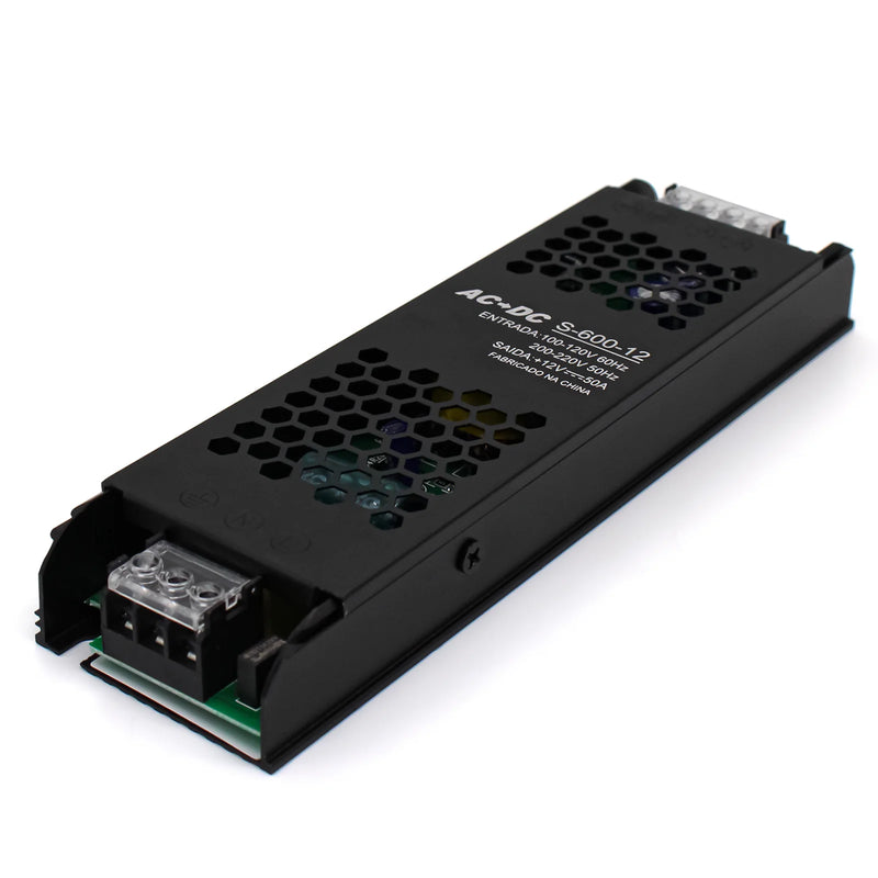 Fonte Chaveada 12V 50A 600W | Alta Potência para Fita LED, CFTV, Som e Mais