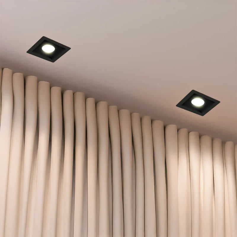 Suporte Recuado Embutido MR16 Quadrado – Design Sofisticado com Iluminação Direcionada
