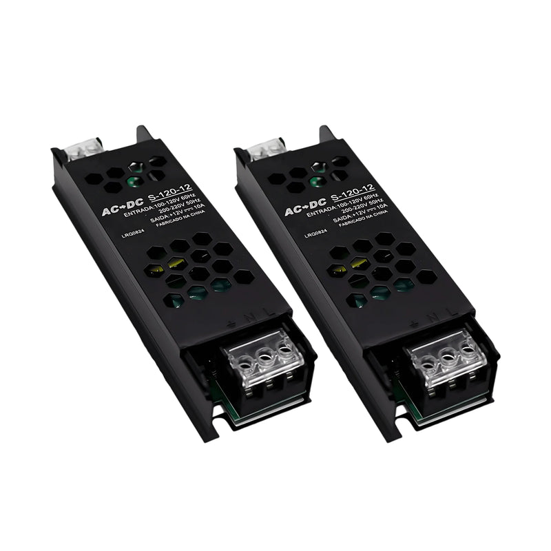 Kit com 2 Fontes de Alimentação 10A 12V 120W – Segurança, Estabilidade e Potência em Dobro