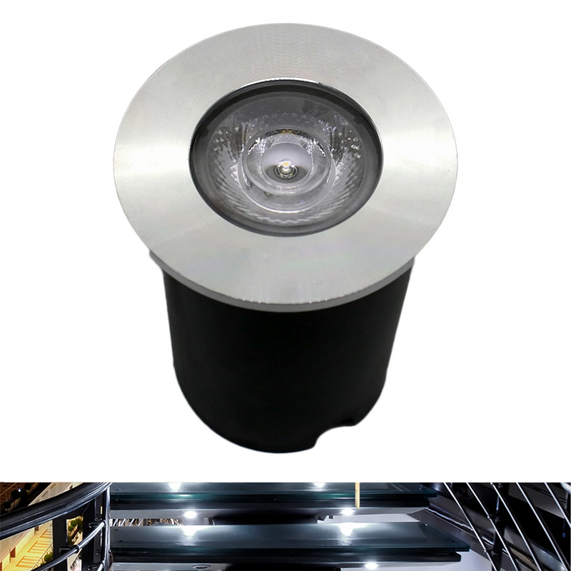 Spot Beacon LED Embutido para Piso de Jardim – 1W IP65 (Branco Frio/Verde)
