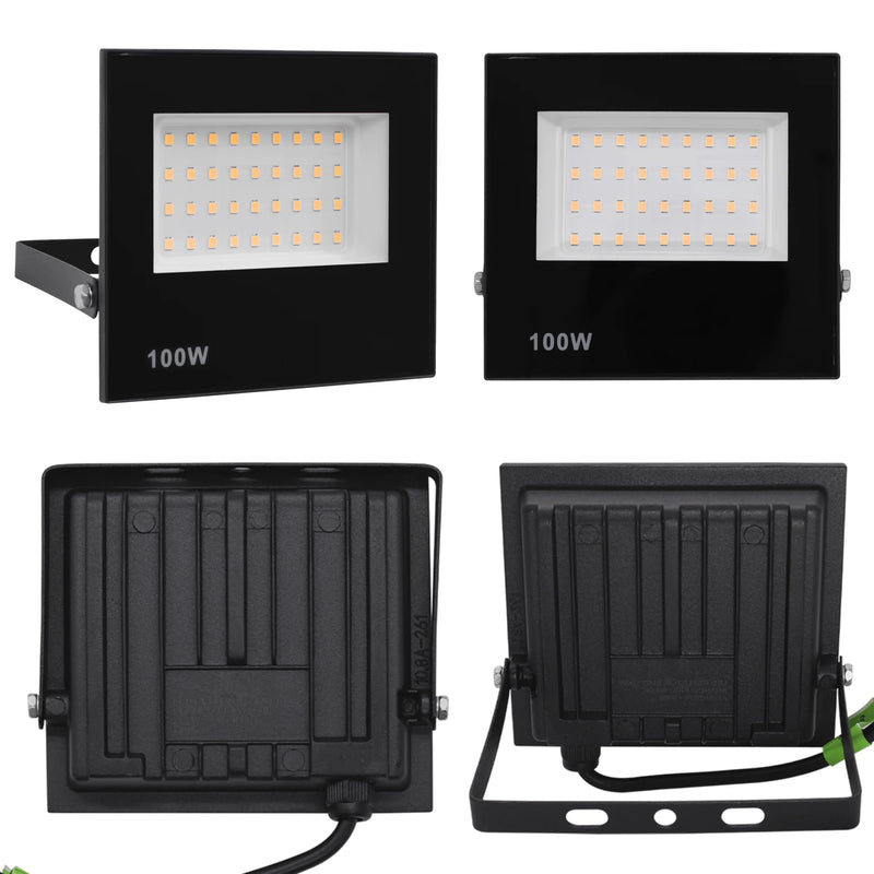 Refletor LED 100W Spotlight Bivolt IP66 – À Prova D’Água | Branco Frio, Branco Quente ou Verde