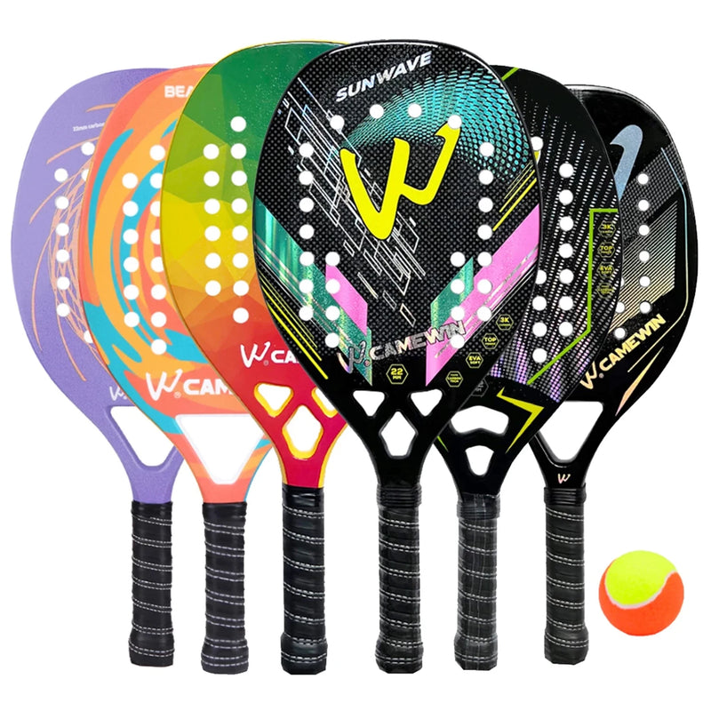 Raquete de Tênis de Praia Camewin Original Light – Fibra de Carbono e Fibra de Vidro com Capa Protetora