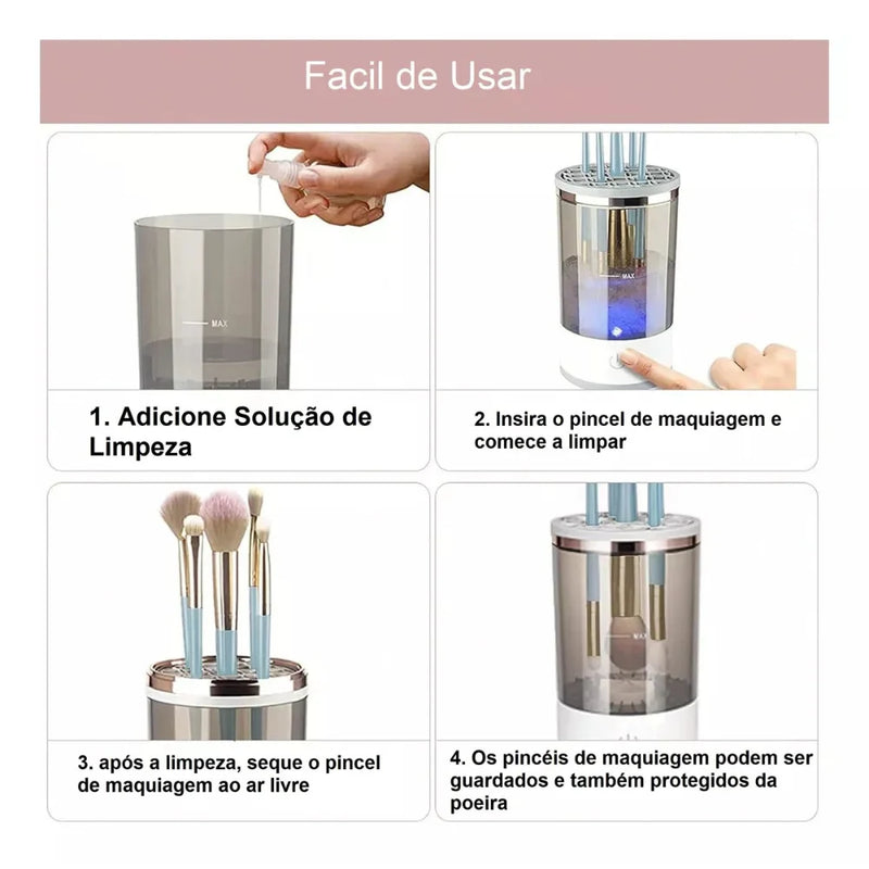 Limpador de Pincéis de Maquiagem Elétrico USB | Praticidade e Higiene para Sua Beleza