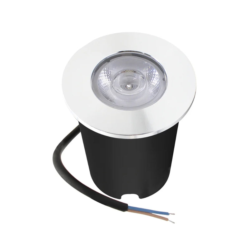 Spot Beacon LED Embutido para Piso de Jardim – 1W IP65 (Branco Quente)