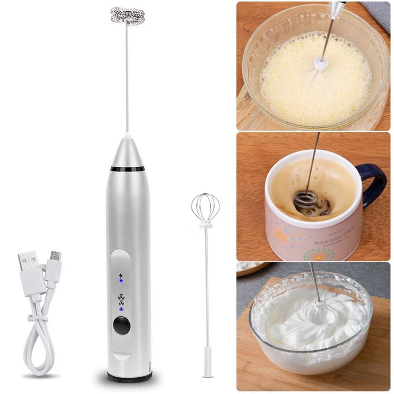 Batedor Misturador Mixer Elétrico 2 em 1 | Para Leite, Café, Ovos e Muito Mais