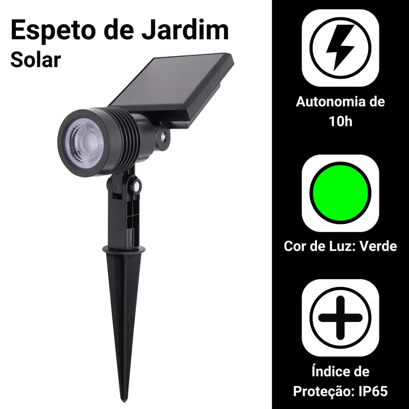 X Kit com 2 Luminárias LED de Energia Solar Spot 10W – Iluminação Sustentável e Elegante para Seu Jardim