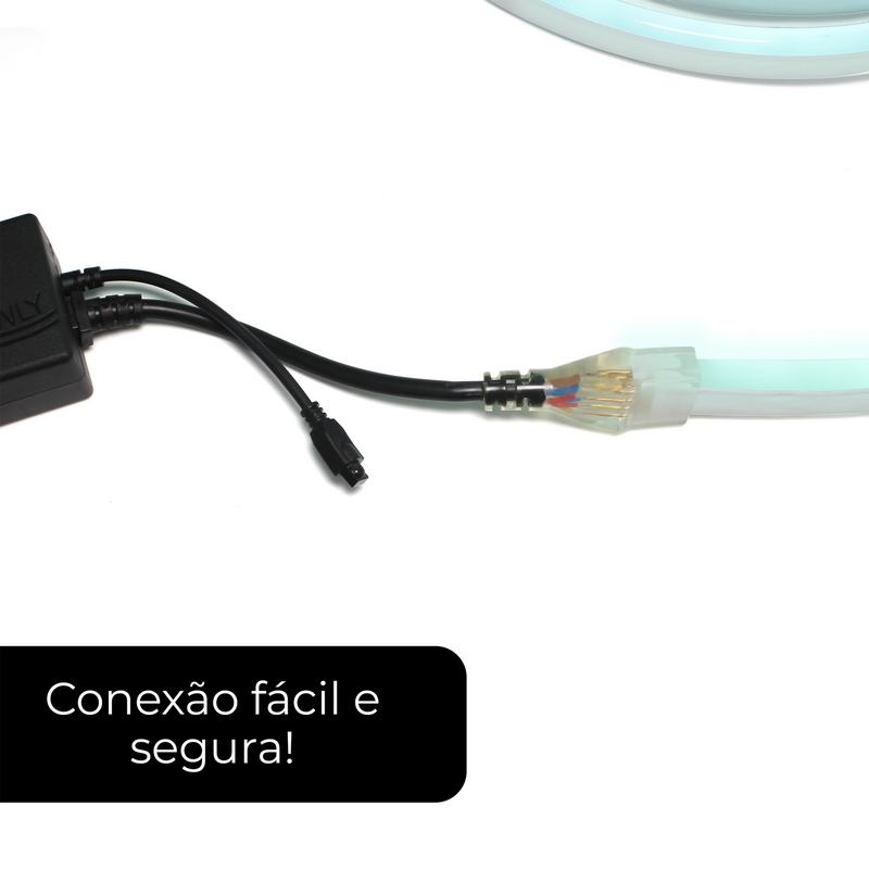 Fita Neon LED Flexível 15m com Fonte e Controle RGB – Ilumine, Decore e Personalize com Estilo