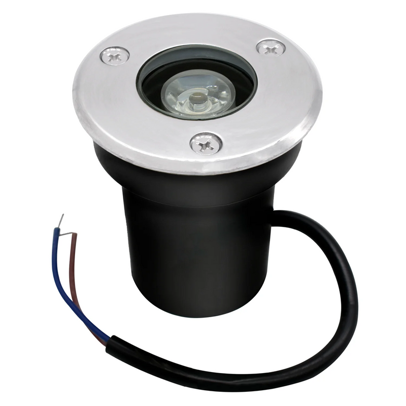 Kit Spot LED de 5 Pontos Embutido no Chão do Jardim – 1W IP65 (Branco Quente)