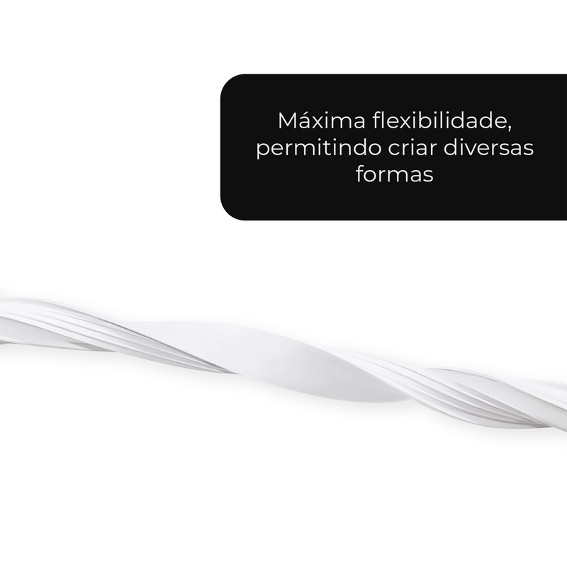 Perfil de Silicone Flexível 5m para Fita LED 10x10mm – Iluminação Embutida com Elegância e Precisão
