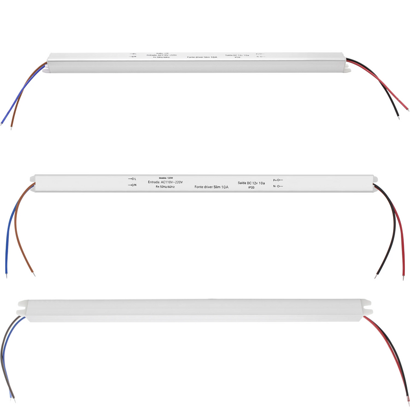 Fonte Slim Driver 12V 10A 120W – Ideal para Fita de LED, Perfis e Instalações Profissionais