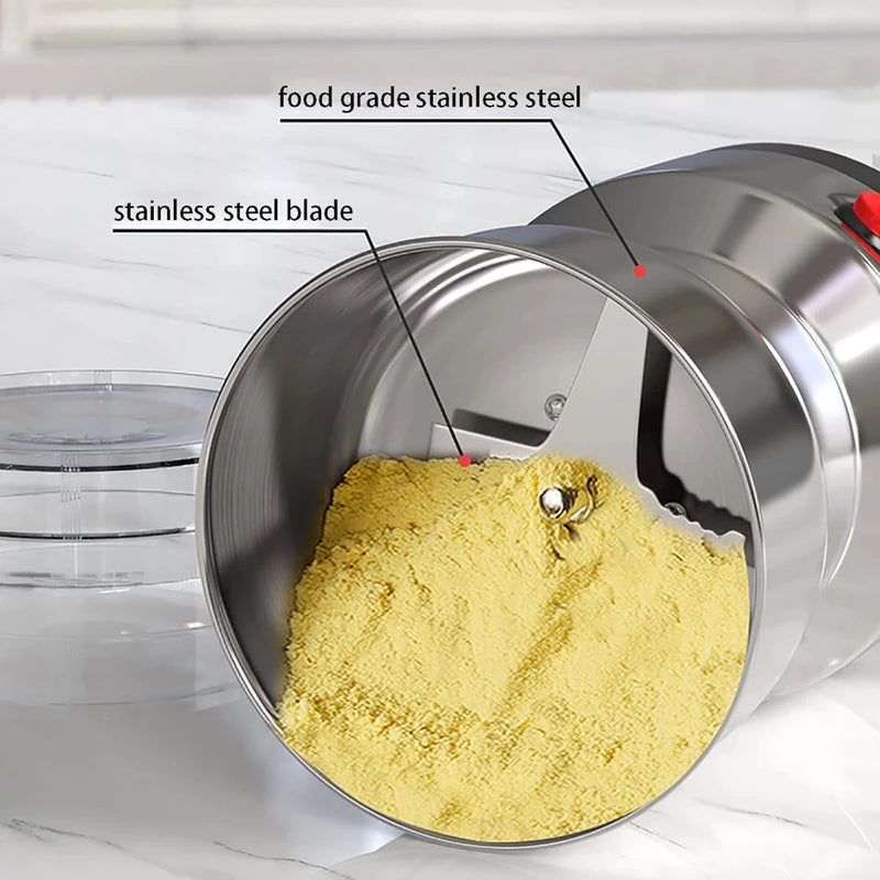 Moedor de Café e Especiarias 110V - 4 Lâminas em Aço Inoxidável | Alta Potência e Praticidade