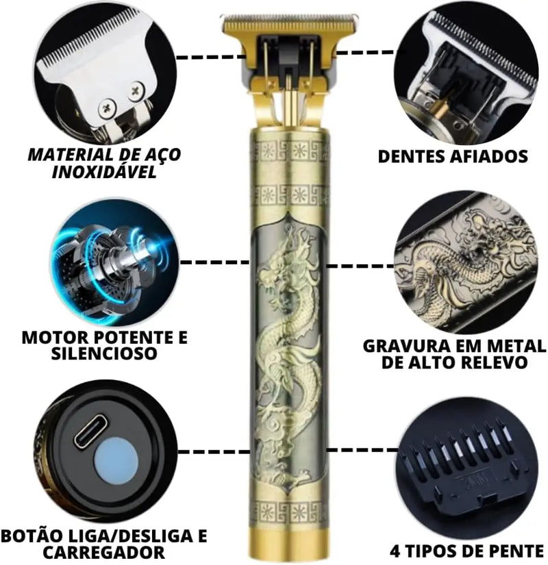 Máquina de Cortar Cabelo Profissional – Acabamento de Alta Precisão e Estilo Incomparável
