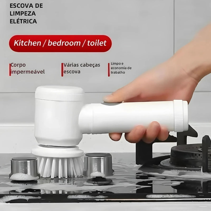 Escova Elétrica de Limpeza 5 em 1 – Mais Praticidade, Menos Esforço