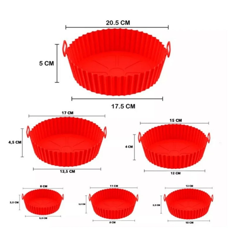 Kit 6 Capas de Silicone para AirFryer e Forno – Praticidade, Saúde e Sabor