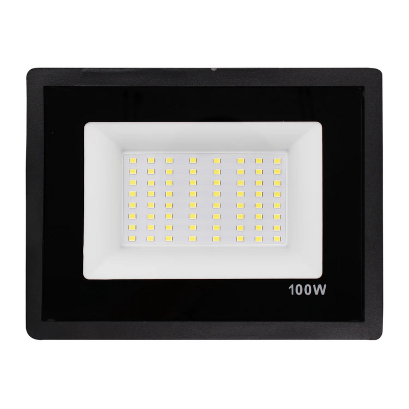Refletor LED 100W Spotlight Bivolt IP66 – À Prova D’Água | Branco Frio, Branco Quente ou Verde