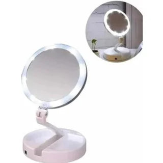 Espelho de Mesa com LED e Aumento 10x – Beleza em Cada Detalhe