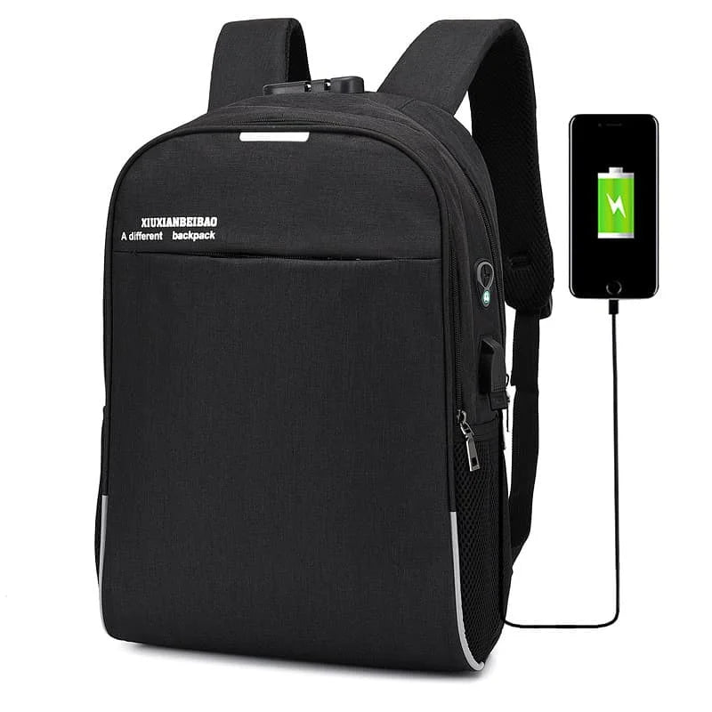 Mochila Masculina Executiva Anti-Furto com Entrada USB e Cadeado com Senha – Segurança, Estilo e Praticidade em Um Só Produto