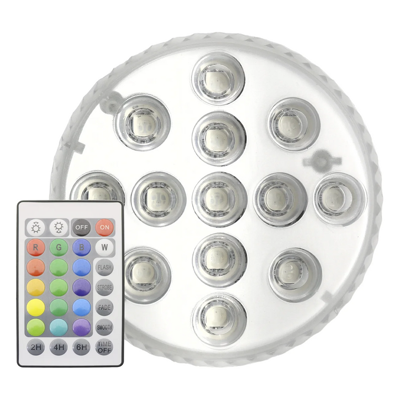 Kit com 4 - Luminárias de Piscina RGB Sem Fio com Controle Remoto – Ilumine com Estilo e Tecnologia