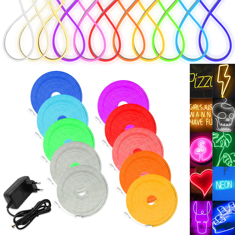 Mangueira LED Neon 5m 12V com Fonte Bivolt – Flexibilidade, Brilho e Versatilidade em Cada Centímetro