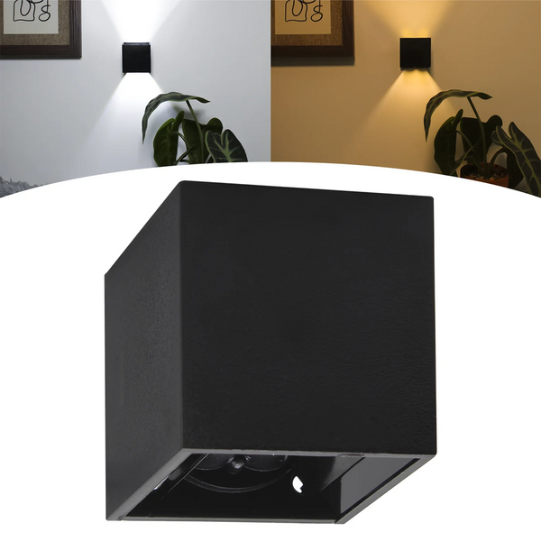 Mini Arandela LED Preta 3W com 2 Feixes de Luz – Moderna, Resistente e Sofisticada