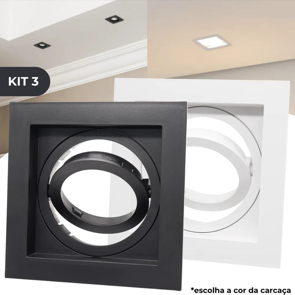 Kit com 3 Suportes Recuados Embutidos Par20 – Estilo, Praticidade e Iluminação Sofisticada
