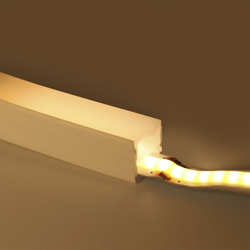 Perfil de Sobrepor em Silicone Flexível 10x10mm – Acabamento Profissional para Fitas de LED