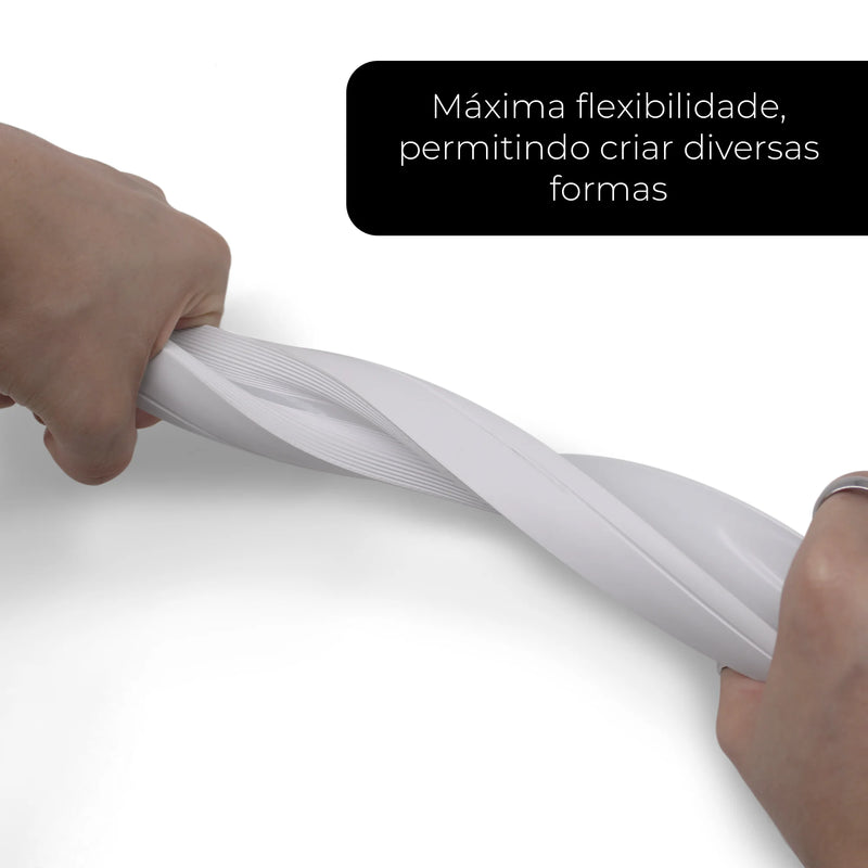 Perfil de Sobrepor em Silicone Flexível 10x10mm – Acabamento Profissional para Fitas de LED