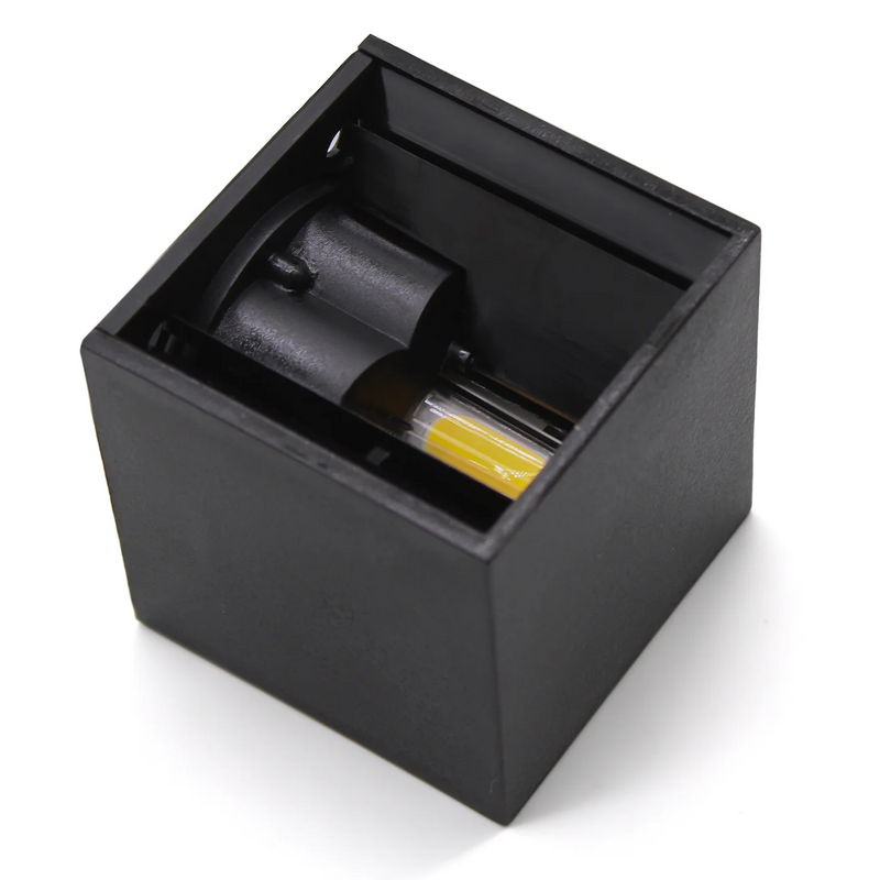 Mini Arandela LED Preta 3W com 2 Feixes de Luz – Moderna, Resistente e Sofisticada