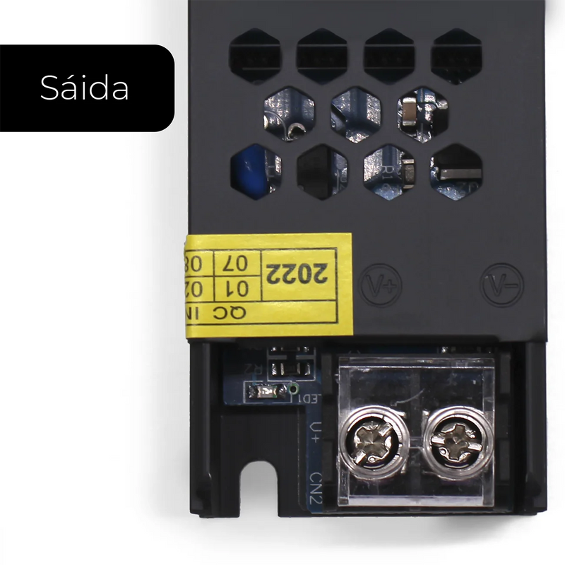 Fonte de Alimentação 5A 60W 12V para Fita de LED Automotiva, CFTV e Som