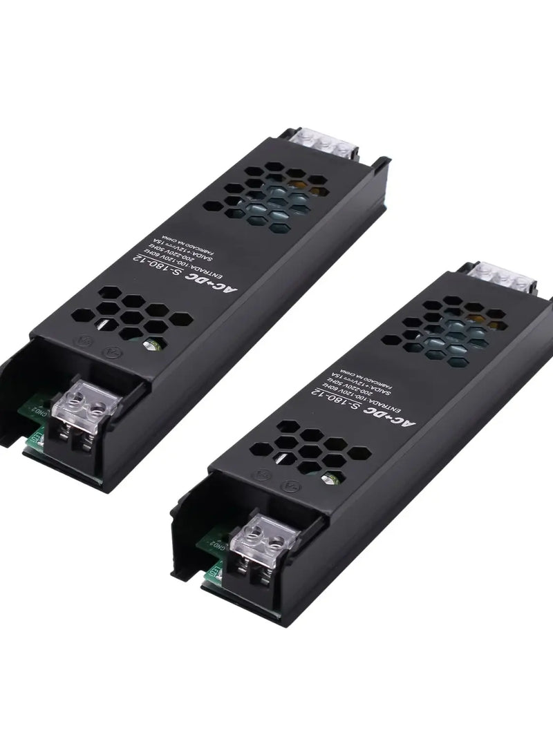 Kit 2 Fontes Chaveadas 12V 15A 180W – Potência Estável e Segura para CFTV, Som e LED