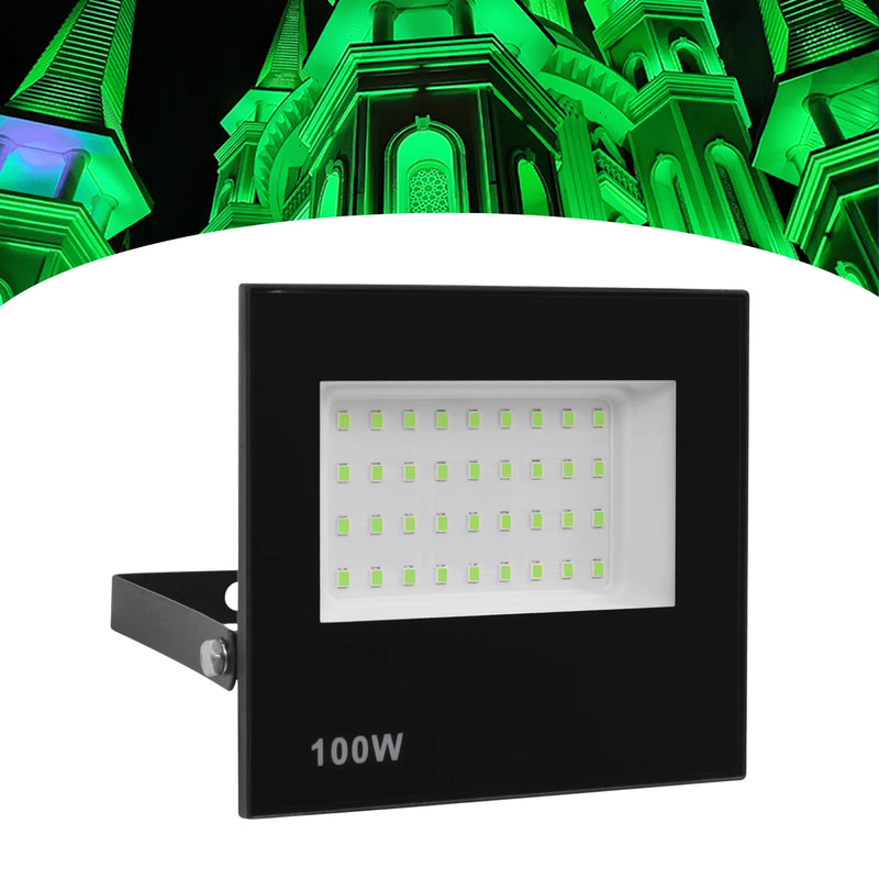 Refletor LED 100W Spotlight Bivolt IP66 – À Prova D’Água | Branco Frio, Branco Quente ou Verde