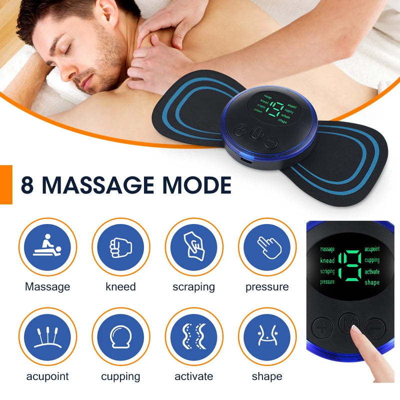 Mini Massageador Elétrico Portátil | Alívio de Dores e Relaxamento Instantâneo