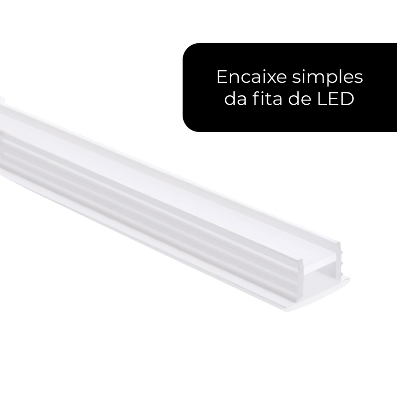 Perfil de Silicone Flexível 5m para Fita LED 10x10mm – Iluminação Embutida com Elegância e Precisão