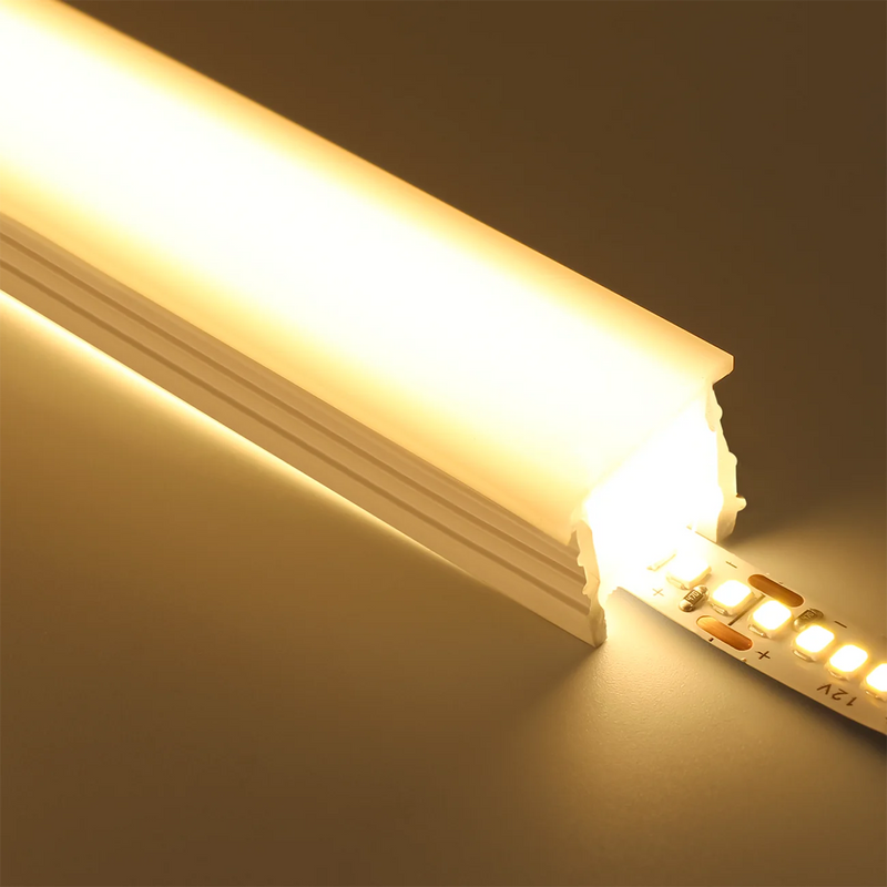 Perfil de Silicone Flexível 5m para Fita LED 20x20mm – Design Moderno e Instalação Embutida