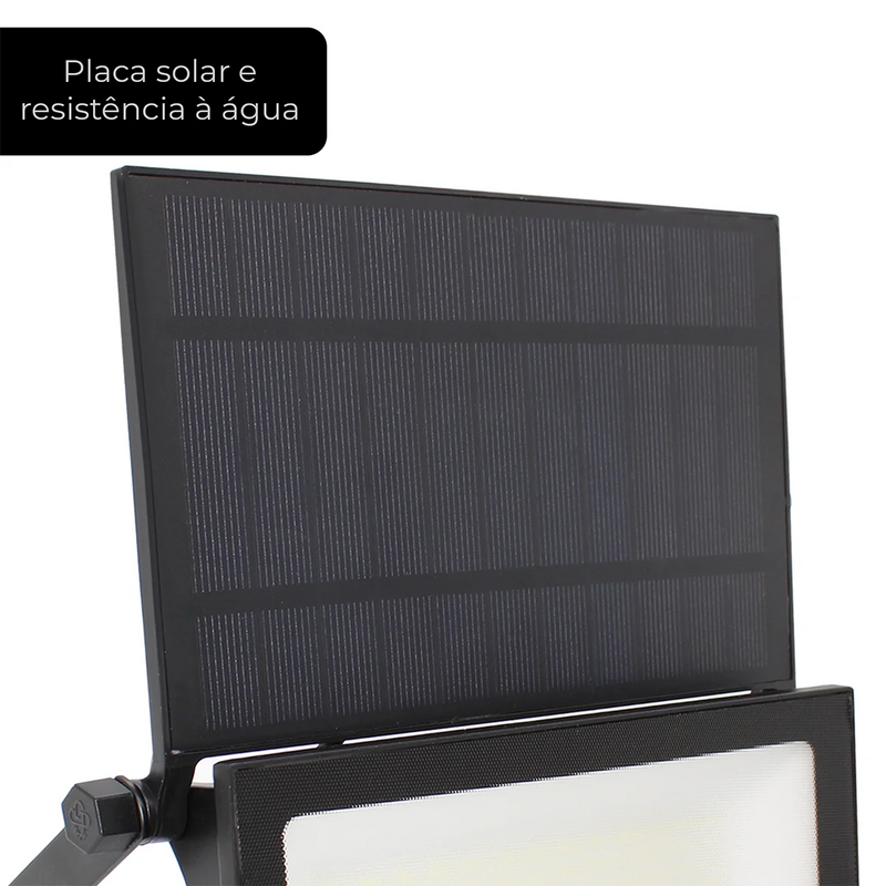 Refletor Solar LED 200W com Placa Ajustável Dobrável | IP67 | Sensor de Presença | Branco Frio