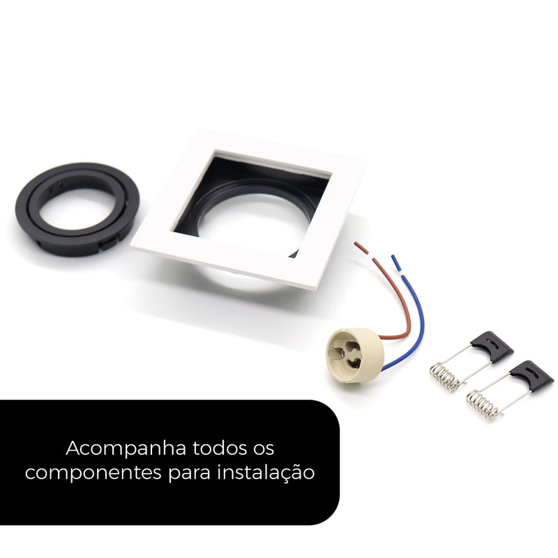 Kit com 3 Suportes Recuados Embutidos Par20 – Estilo, Praticidade e Iluminação Sofisticada