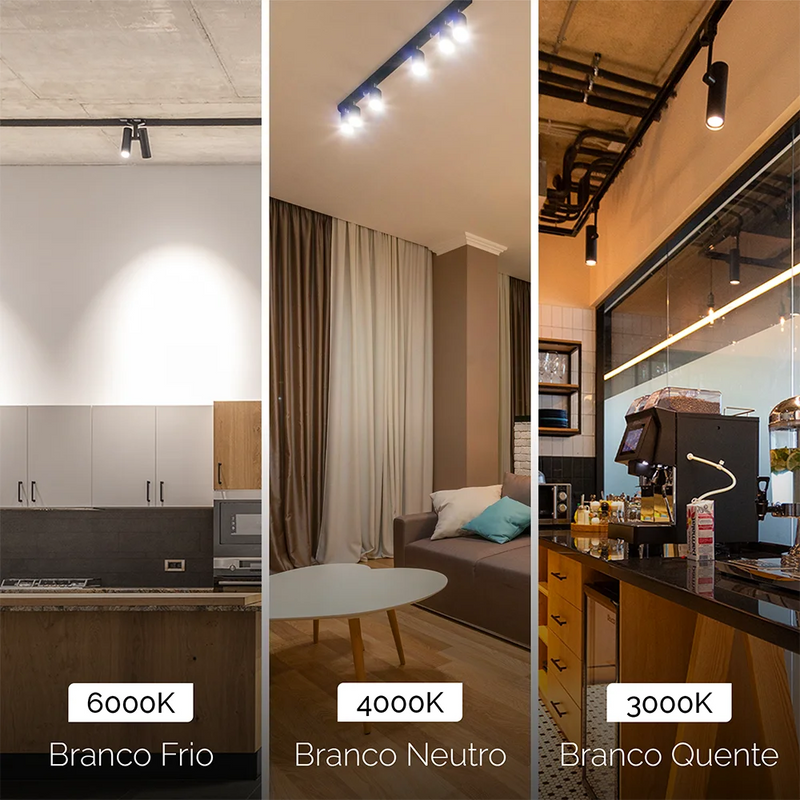 Kit Trilho Eletrificado 4m Preto + 10 Spots LED 10W Luz Fria – Iluminação Moderna, Eficiente e Econômica