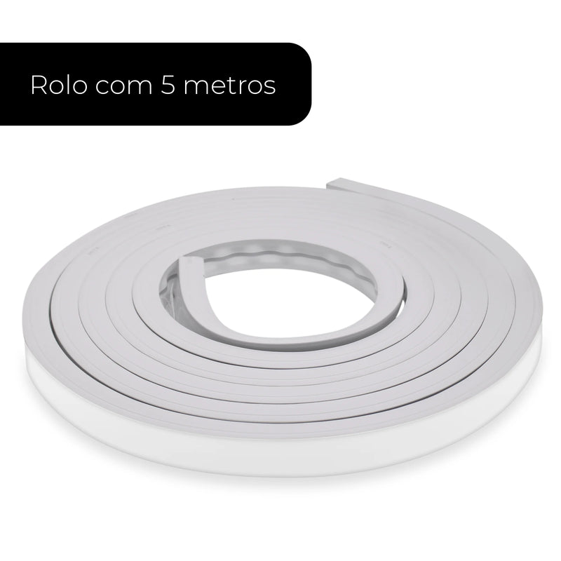 Perfil de Sobrepor em Silicone Flexível 12x12mm – Acabamento Profissional para Fitas de LED