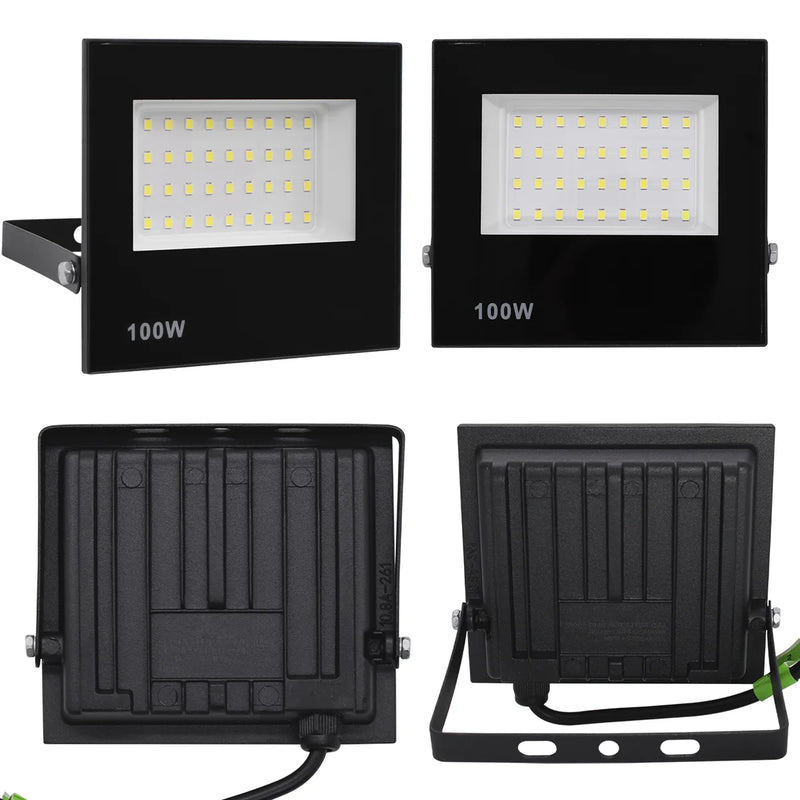 Kit 4 Refletores LED 100W Bivolt IP66 – Iluminação Externa de Alta Potência e Economia