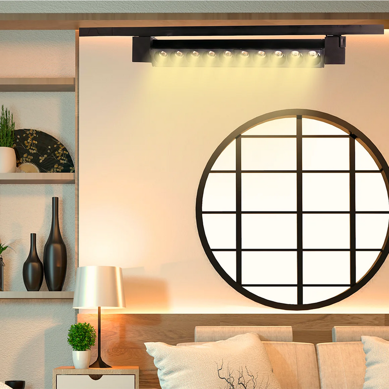 Luminária LED Linear Pontual para Trilho 10LED 20W Bivolt Preta – Iluminação Sofisticada e Eficiente