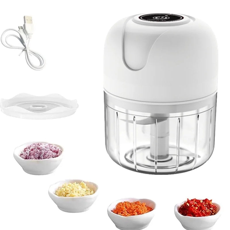 Mini Processador de Alimentos 3 Lâminas Elétrico Bivolt USB – Triture Seus Alimentos em Segundos
