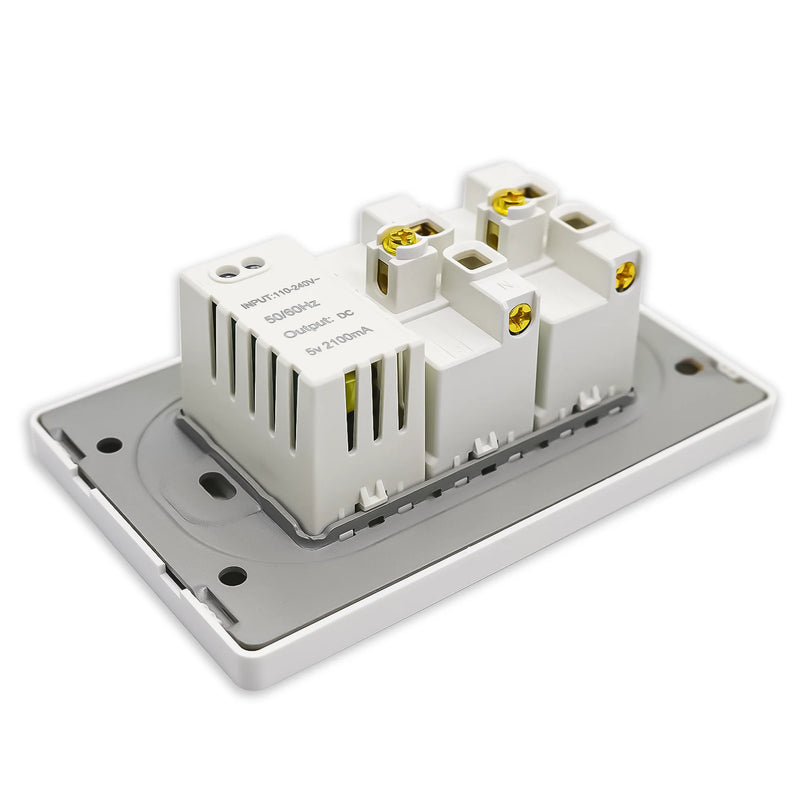 Kit 2 Tomadas com 2 Entradas USB – Carregador Universal TM01 Bivolt | Design Moderno e Proteção Avançada