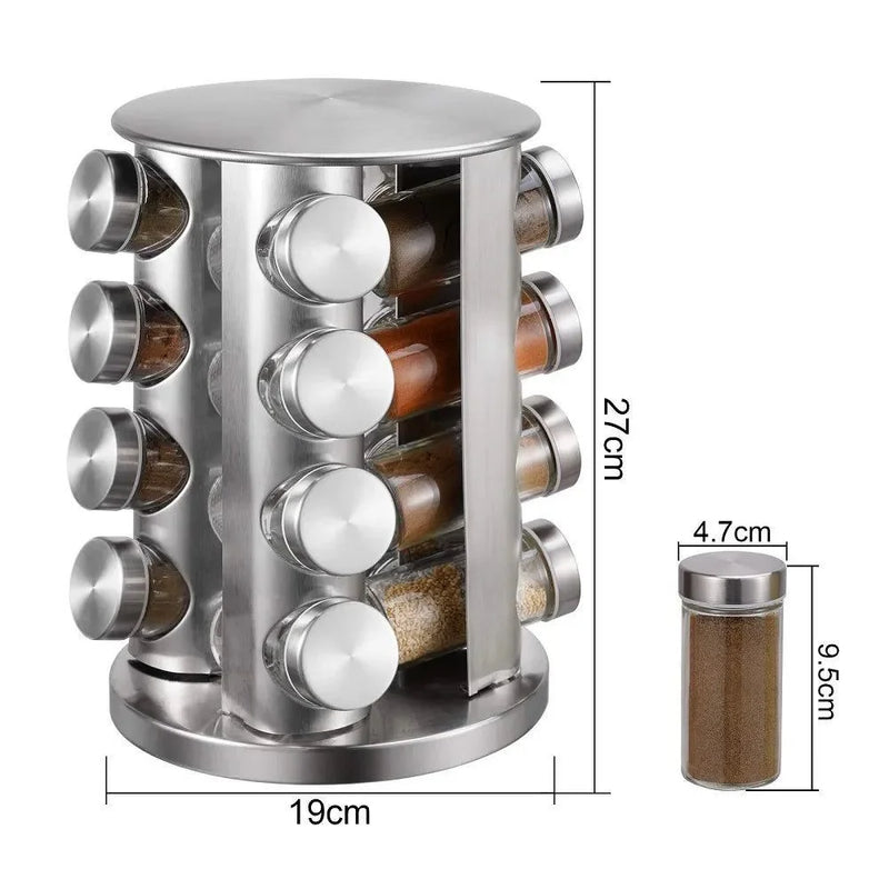 Porta Temperos Giratório em Inox – Organização e Praticidade na Sua Cozinha