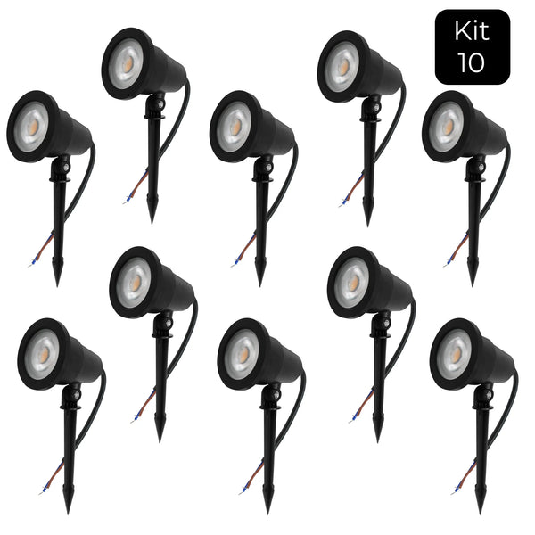 Kit com 10 Luminárias de Jardim Espeto com Lâmpada LED 7W – Iluminação Decorativa e Funcional para Áreas Externas