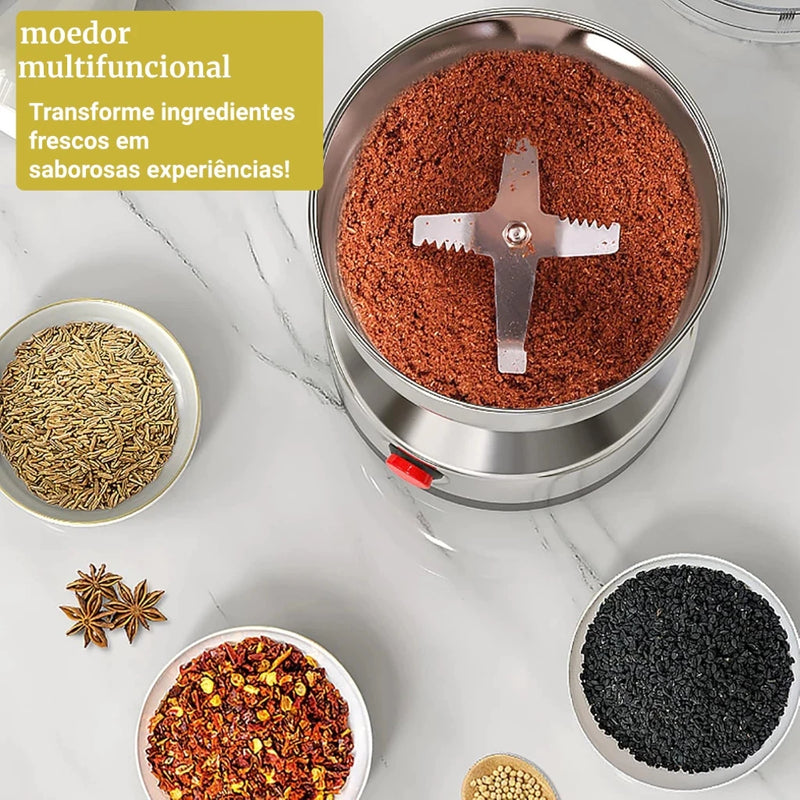 Moedor de Café e Especiarias 110V - 4 Lâminas em Aço Inoxidável | Alta Potência e Praticidade