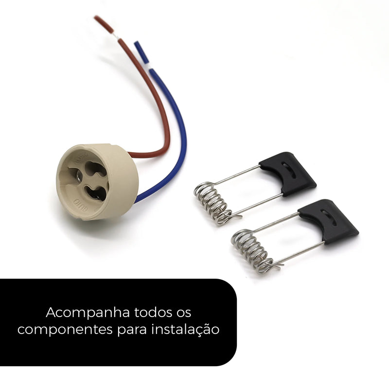 Suporte Recuado Embutido MR16 Quadrado – Design Sofisticado com Iluminação Direcionada