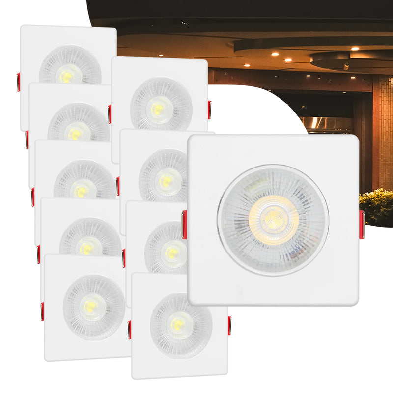 Kit 10 Spots LED 7W Quadrado Direcionável – Iluminação Focal com Estilo e Eficiência