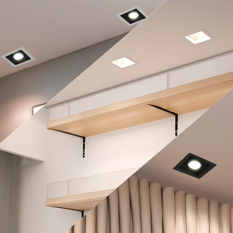 Suporte Recuado Embutido MR16 Quadrado – Design Sofisticado com Iluminação Direcionada