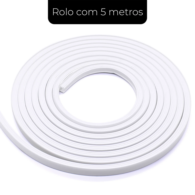 Perfil de Silicone Flexível 5m para Fita LED 10x10mm – Iluminação Embutida com Elegância e Precisão